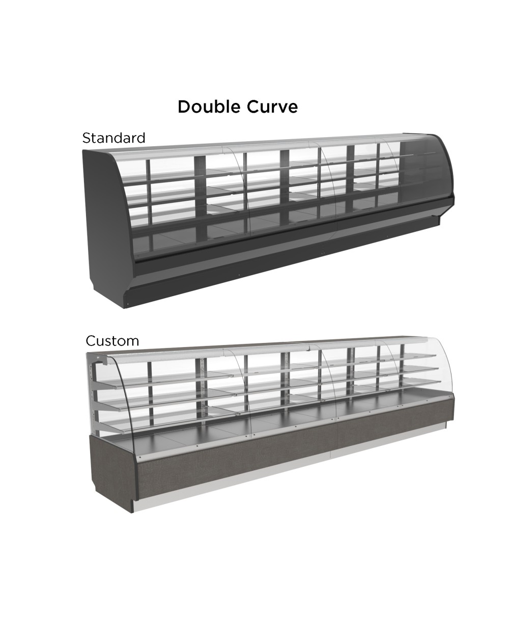 Double Curve Front Glass High Capacity Medium Depth Display